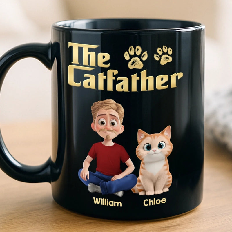 Custom Black Mug - Personalized Birthday Gifts For Cat Lovers, Cat Mom And Dad - This Mug Belongs To The Boss