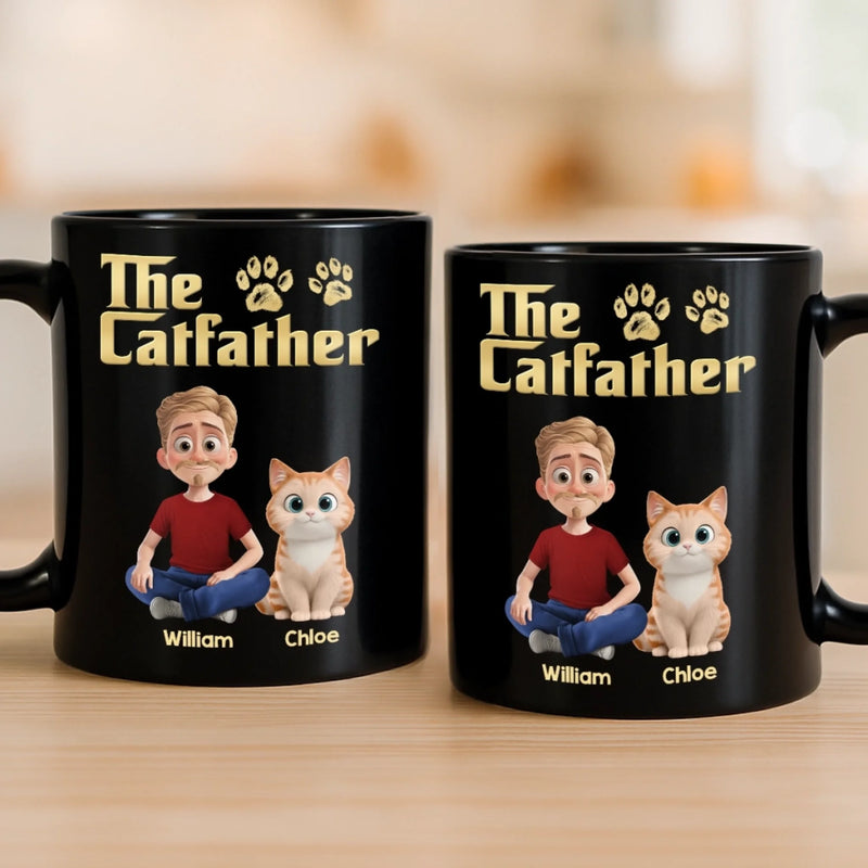 Custom Black Mug - Personalized Birthday Gifts For Cat Lovers, Cat Mom And Dad - This Mug Belongs To The Boss
