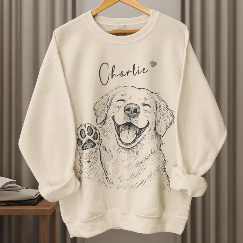 Custom Photo Unisex Sweatshirt, Hoodie With Design On Sleeve - Personalized Birthday Gifts For Dog Cat Lovers, Dog Dad And Mom, Cat Owners - Heart Full Of Dog Moments