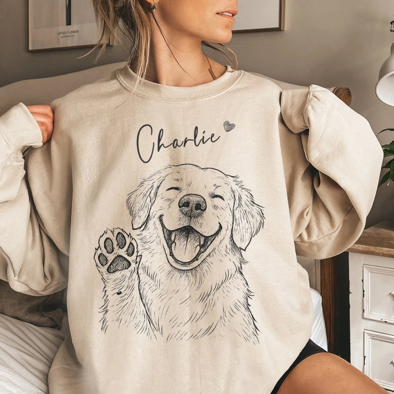 Custom Photo Unisex Sweatshirt, Hoodie With Design On Sleeve - Personalized Birthday Gifts For Dog Cat Lovers, Dog Dad And Mom, Cat Owners - Heart Full Of Dog Moments
