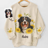 Custom Photo Unisex Sweatshirt, Hoodie With Design On Sleeve - Personalized Birthday Gifts For Dog Cat Lovers, Dog Dad And Mom, Cat Owners - Blooming With Dog Joy