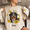 Custom Photo Unisex Sweatshirt, Hoodie With Design On Sleeve - Personalized Birthday Gifts For Dog Cat Lovers, Dog Dad And Mom, Cat Owners - Blooming With Dog Joy