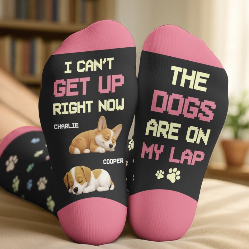 Custom Crew Socks - Personalized Christmas Birthday Gifts For Dog Lovers, Dog Dad And Mom - Stuck Under A Fur Baby