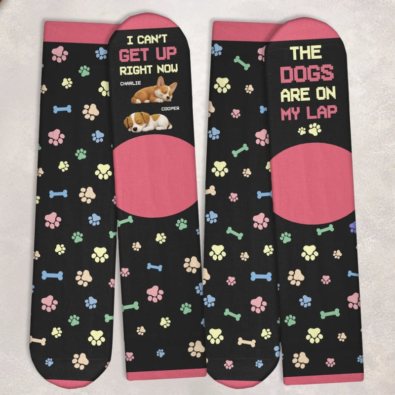 Custom Crew Socks - Personalized Christmas Birthday Gifts For Dog Lovers, Dog Dad And Mom - Stuck Under A Fur Baby