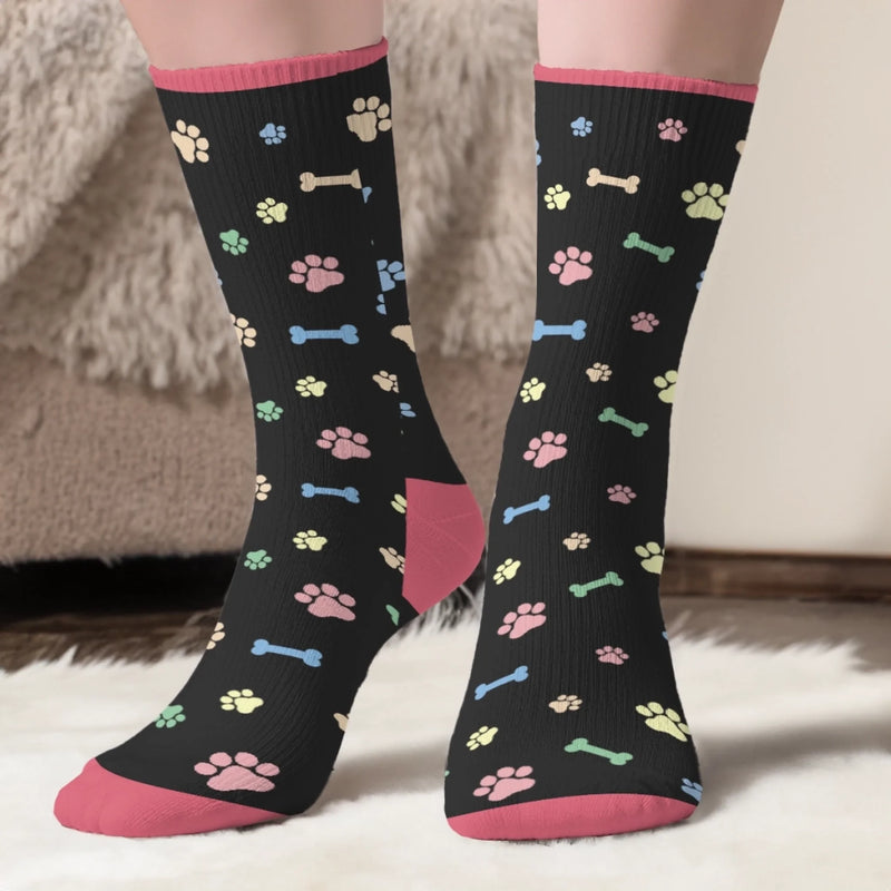 Custom Crew Socks - Personalized Christmas Birthday Gifts For Dog Lovers, Dog Dad And Mom - Stuck Under A Fur Baby