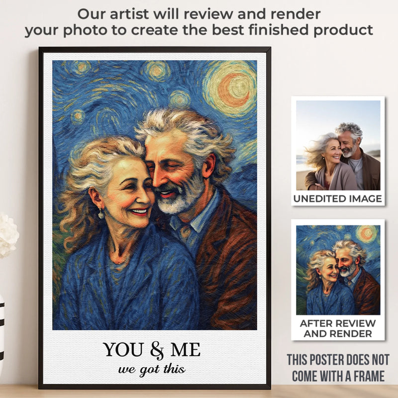Custom Photo Vertical Poster - Personalized Anniversary Wedding Gifts For Husband And Wife, Him And Her - Vintage Love, Endless Joy