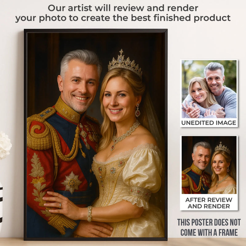 Custom Photo Vertical Poster - Personalized Anniversary Wedding Gifts For Husband And Wife, Him And Her - Together, We Wear The Crown