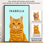 Custom Cat Portrait Name Gifts for Cat Lovers - Personalized Poster