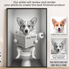 Custom Photo Bathroom Vertical Poster - Personalized  Birthday Gifts For Dog Cat Lovers, Dog Dad And Mom, Cat Owners - Do Not Disturb, I’m Reading The Dog Times
