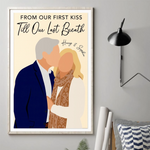 Custom Name Couple Portrait Gifts for Couples - Personalized Poster