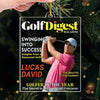 Custom Photo Magazine Acrylic Ornament - Personalized Christmas Birthday Golf Gifts For Men, Women - Master Of The Swing Arc