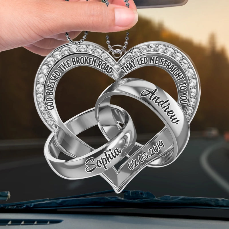 Custom Acrylic Car Ornament - Personalized Anniversary Wedding Gifts For Husband And Wife, Him And Her - Yours In Every Way