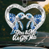 Custom Acrylic Car Ornament - Personalized Anniversary Wedding Gifts For Husband And Wife, Him And Her - Our Story Never Ends