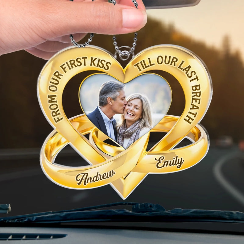 Custom Photo Acrylic Car Ornament - Personalized Anniversary Wedding Gifts For Husband And Wife, Him And Her - Loving You Comes Easy