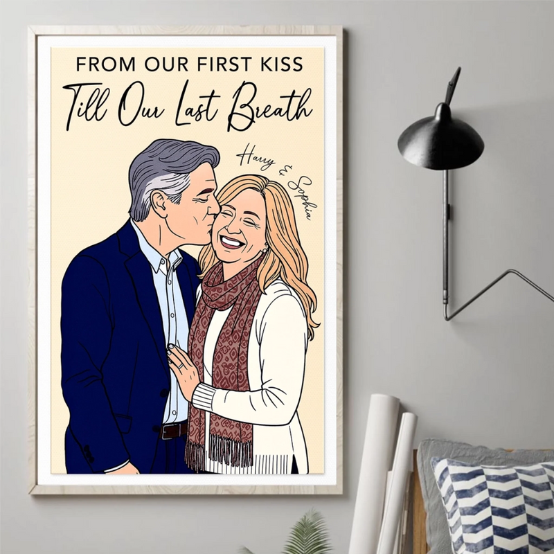 Custom Photo Vertical Poster - Personalized Anniversary Wedding Gifts For Husband And Wife, Him And Her - Together Feels Like Magic