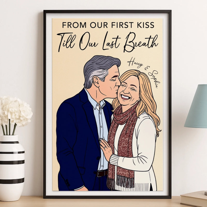 Custom Photo Vertical Poster - Personalized Anniversary Wedding Gifts For Husband And Wife, Him And Her - Together Feels Like Magic