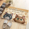 Custom Home Decor Decorative Mat - Personalized Birthday Gifts For Dog Cat Lovers, Dog Dad And Mom, Cat Owners - Home Of Happy Paws