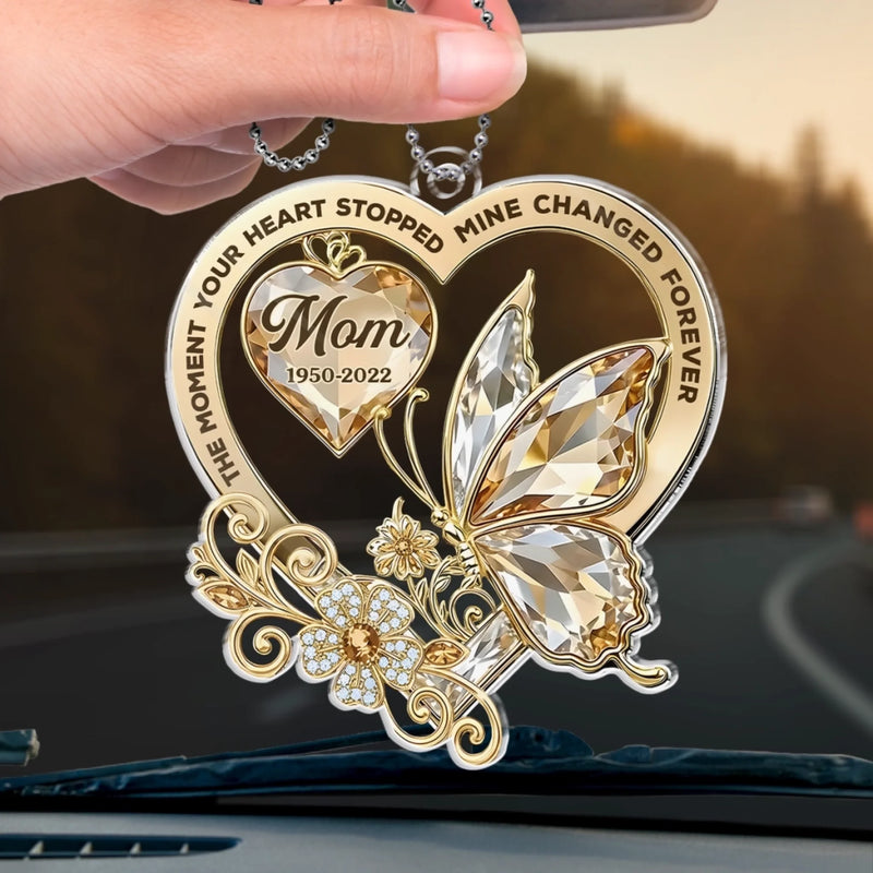 Custom Mom Memorial Butterfly Gifts - Personalized Car Ornament