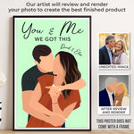 Custom Name Couple Portrait Gifts for Couples - Personalized Poster
