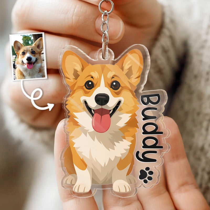 Custom Photo Shaped Acrylic Keychain -  Personalized Birthday Gifts For Dog Cat Lovers, Dog Dad And Mom, Cat Owners - Carry Your Best Friend Everywhere