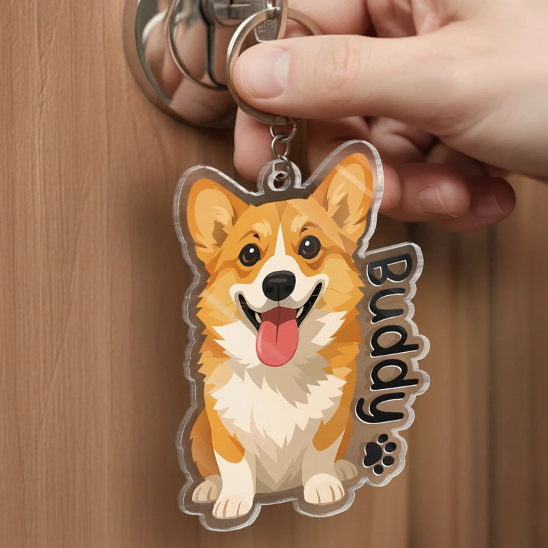 Custom Photo Shaped Acrylic Keychain -  Personalized Birthday Gifts For Dog Cat Lovers, Dog Dad And Mom, Cat Owners - Carry Your Best Friend Everywhere