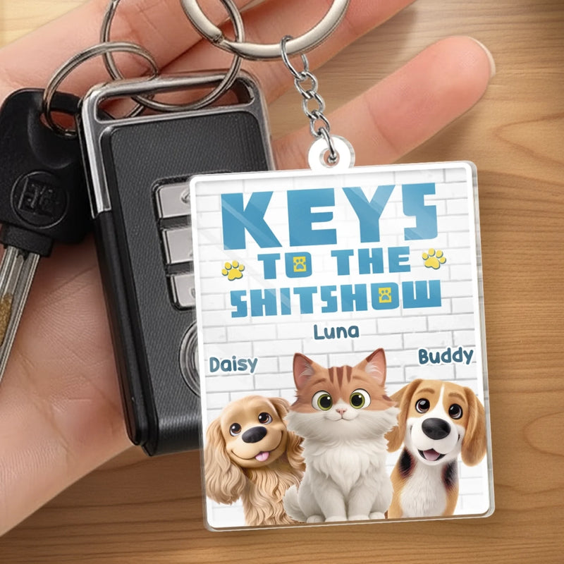 Custom Shaped Acrylic Keychain - Personalized Christmas Birthday Gifts For Dog Cat Lovers, Dog Dad And Mom, Cat Owners - Welcome To The Pet Committee