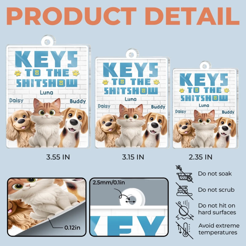 Custom Shaped Acrylic Keychain - Personalized Christmas Birthday Gifts For Dog Cat Lovers, Dog Dad And Mom, Cat Owners - Welcome To The Pet Committee