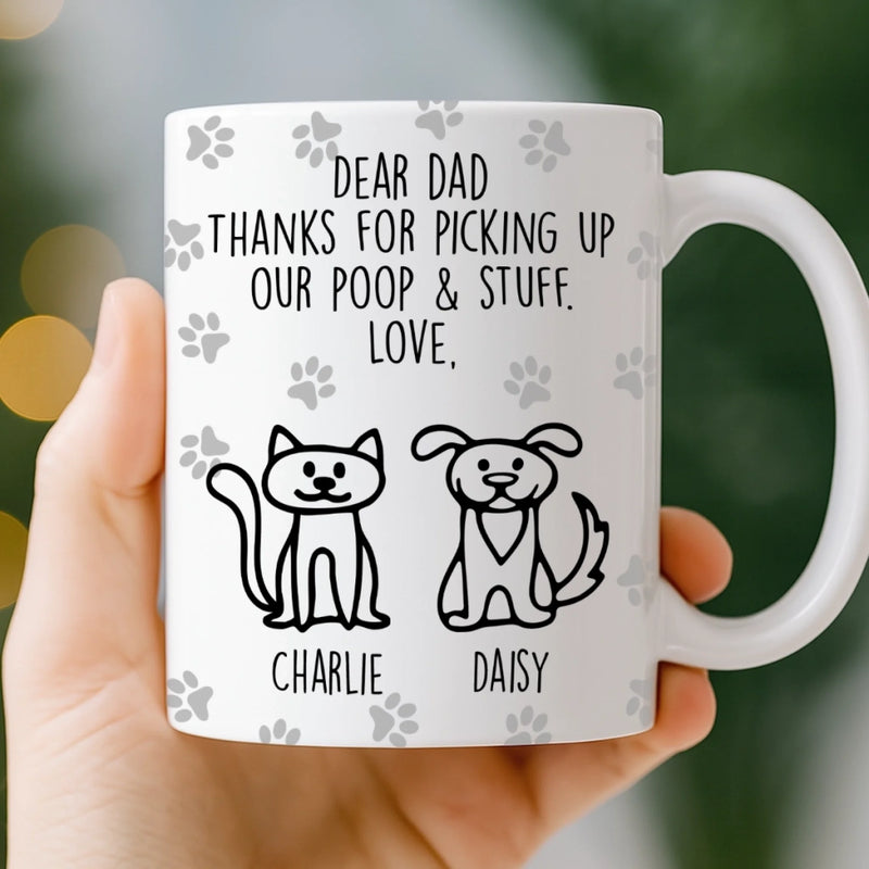 Custom Mug - Personalized Birthday Gifts For Dog Lovers, Dog Dad And Mom - Respect The Poop Scooper