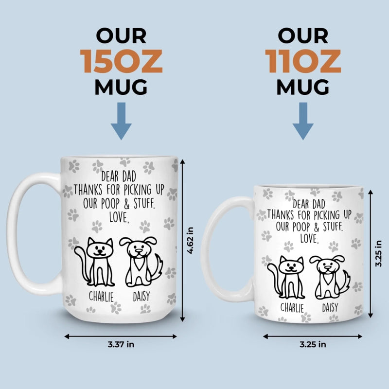 Custom Mug - Personalized Birthday Gifts For Dog Lovers, Dog Dad And Mom - Respect The Poop Scooper