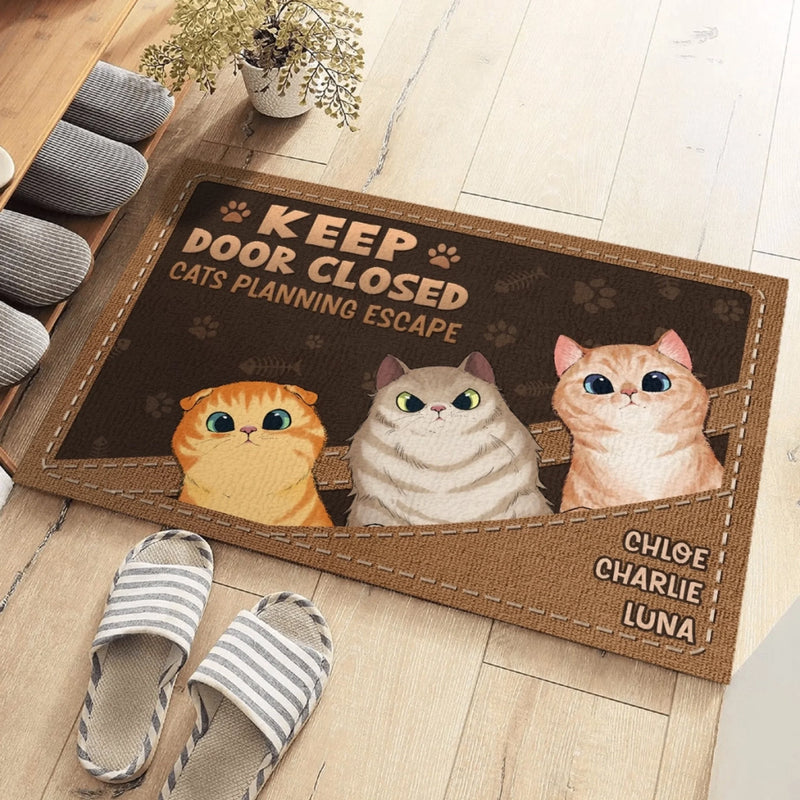 Custom Home Decor Decorative Mat - Personalized  Birthday Gifts For Cat Lovers, Cat Mom And Dad - Love At First Purr