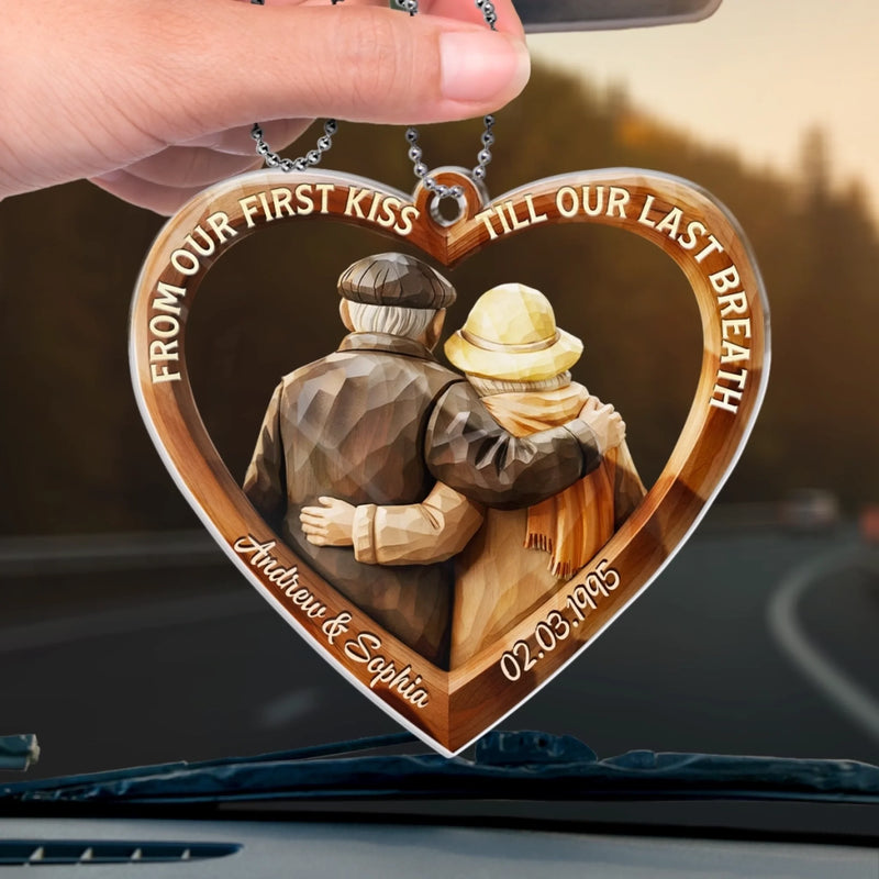 Custom Acrylic Car Ornament - Personalized Anniversary Wedding Gifts For Husband And Wife, Him And Her - Together Feels So Right