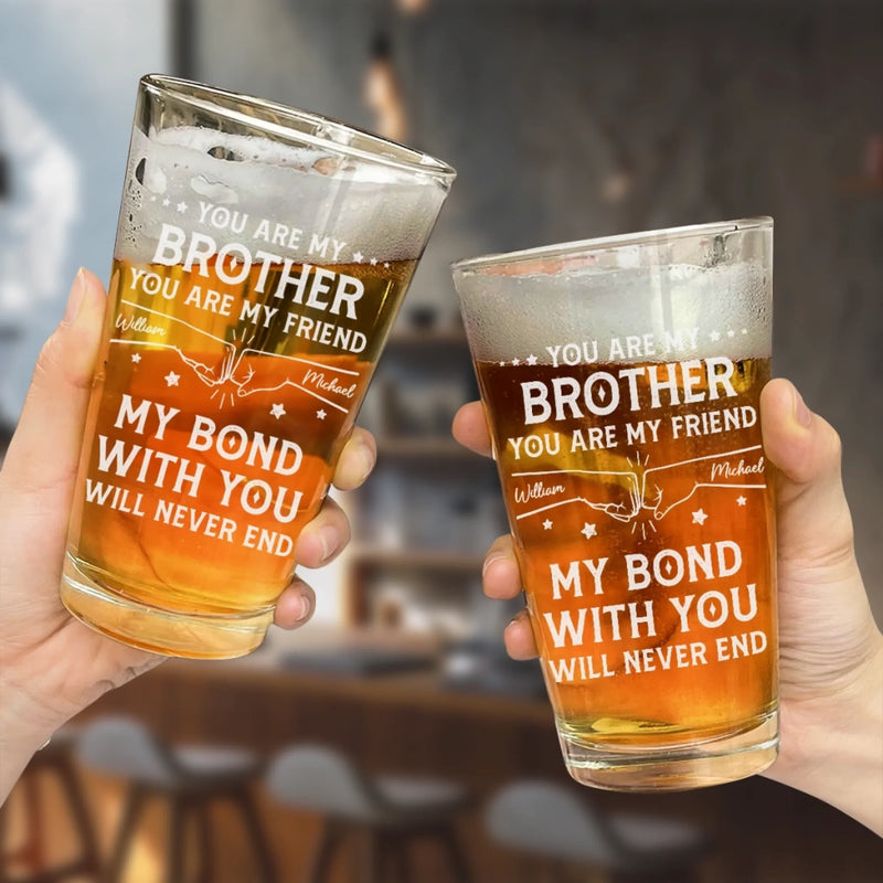 Custom Beer Glass - Personalized Birthday Gifts For Dad, Brother, Sister - Cheers To Good Times