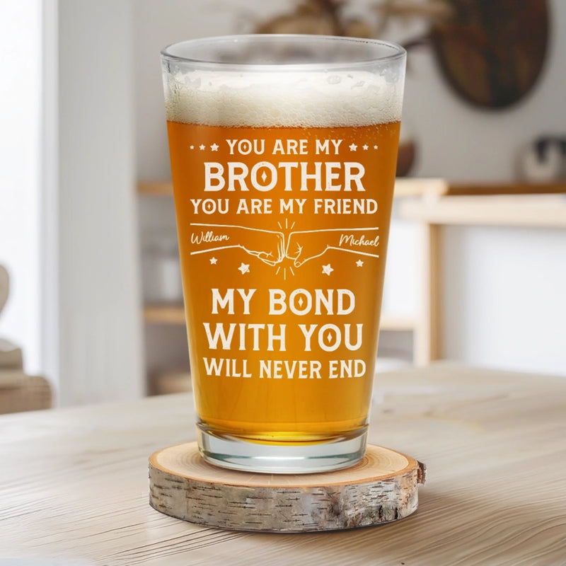 Custom Beer Glass - Personalized Birthday Gifts For Dad, Brother, Sister - Cheers To Good Times