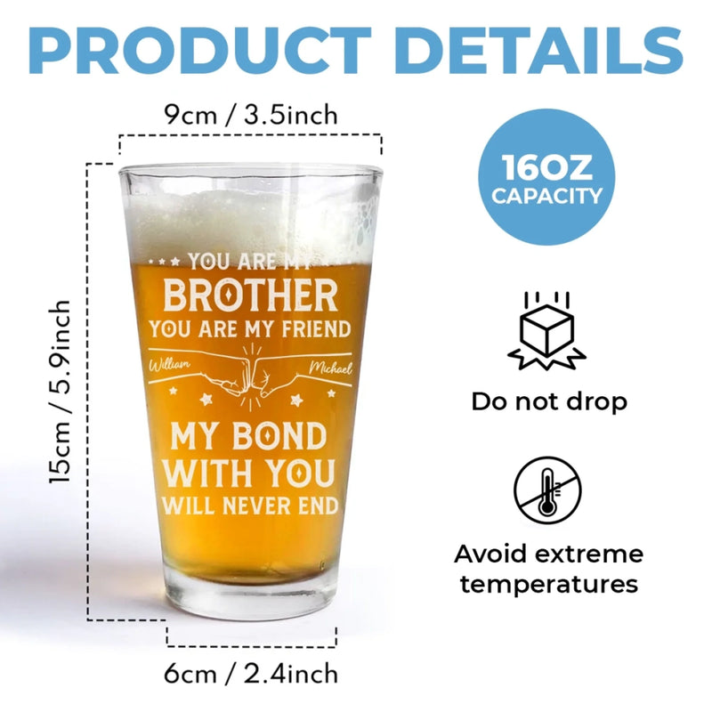 Custom Beer Glass - Personalized Birthday Gifts For Dad, Brother, Sister - Cheers To Good Times
