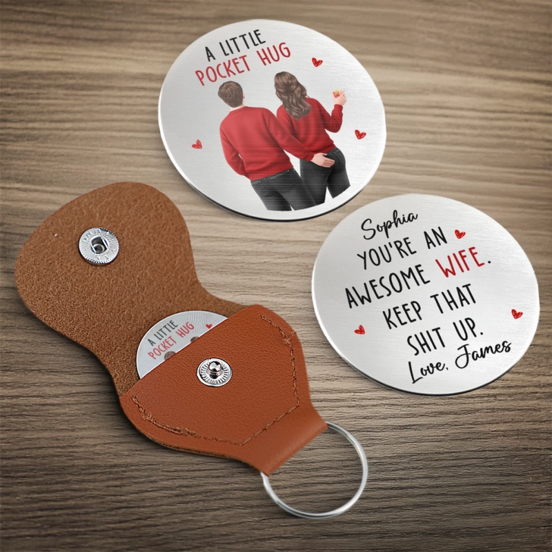 Custom Pocket Hug - Personalized Anniversary Wedding Gifts For Husband And Wife, Him And Her - Together We Keep Choosing Us