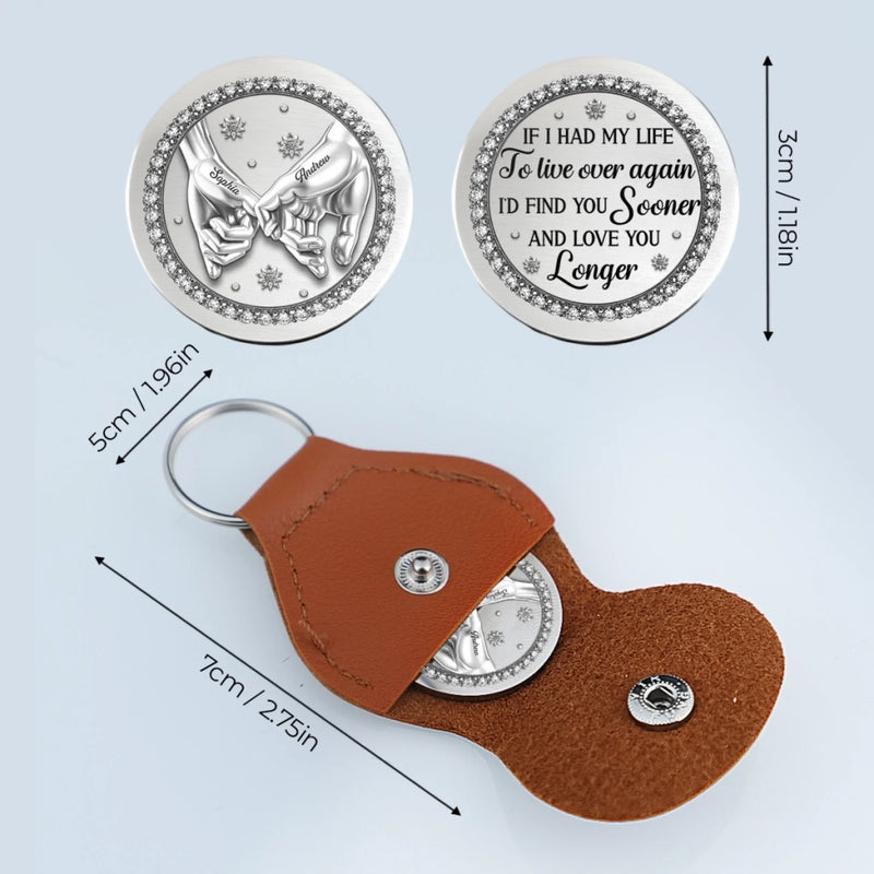 Custom Pocket Hug - Personalized Anniversary Wedding Gifts For Husband And Wife, Him And Her - Our Love Grows Quietly Strong