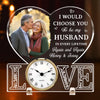 Custom Photo Acrylic Desk Clock - Personalized Anniversary Wedding Gifts For Husband And Wife, Him And Her - You Make Everything Feel Right