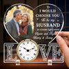 Custom Photo Acrylic Desk Clock - Personalized Anniversary Wedding Gifts For Husband And Wife, Him And Her - You Make Everything Feel Right