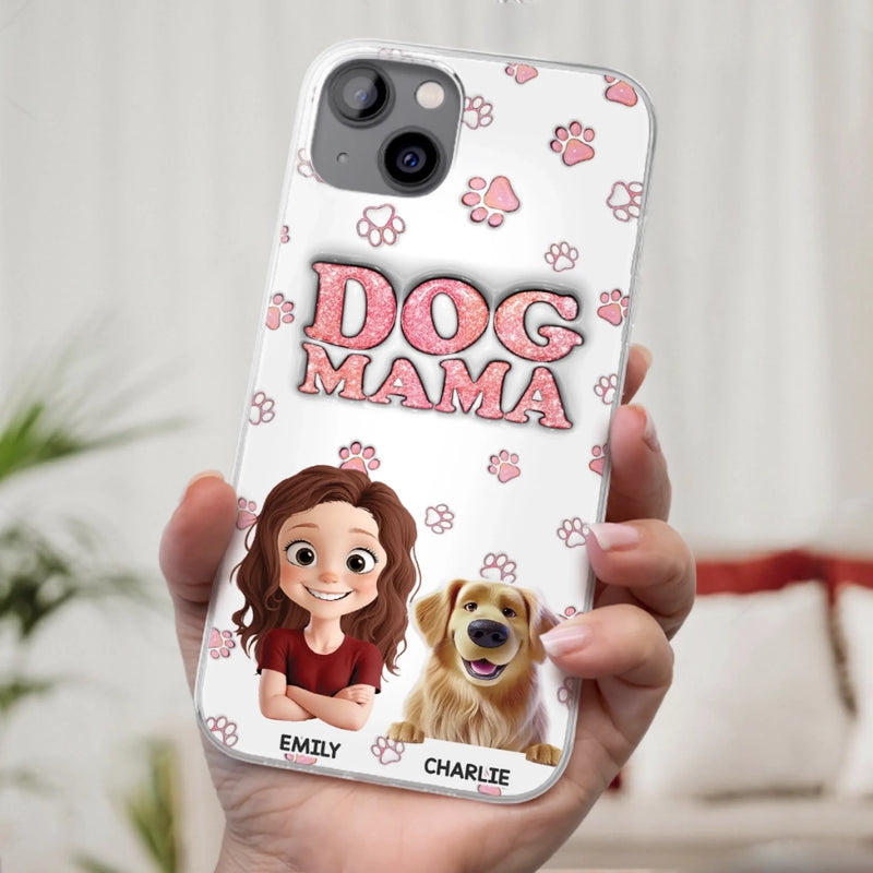 Custom 3D Inflated Effect Printed Clear Phone Case - Personalized Birthday Gifts For Dog Lovers, Dog Dad And Mom - Life Feels Warmer With Pets
