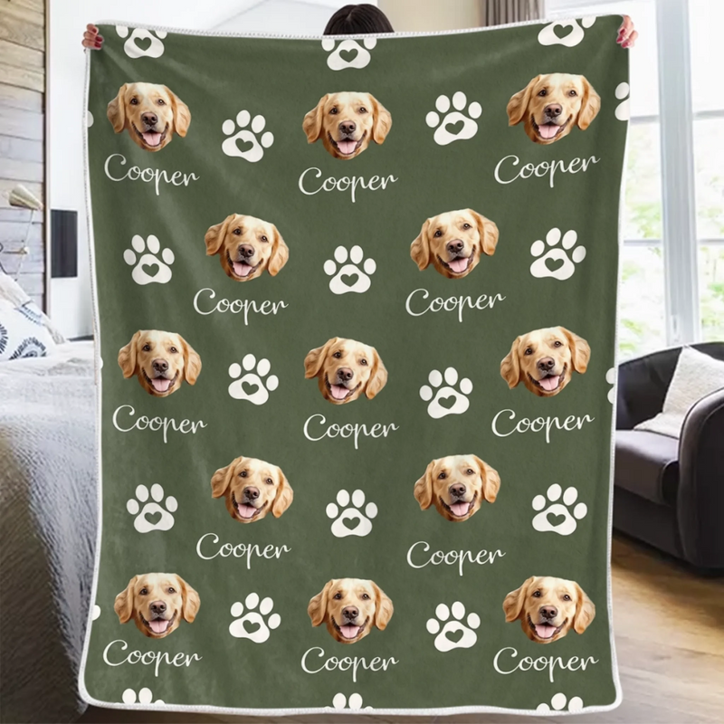 Custom Photo Dog & Cat Blanket - Personalized Birthday Gifts For Dog Cat Lovers, Dog Dad And Mom, Cat Owners - Cozy Nights, Furry Dreams
