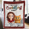 Custom Blanket - Personalized  Birthday Gifts For Cat Lovers, Cat Mom And Dad - Purr Mode On