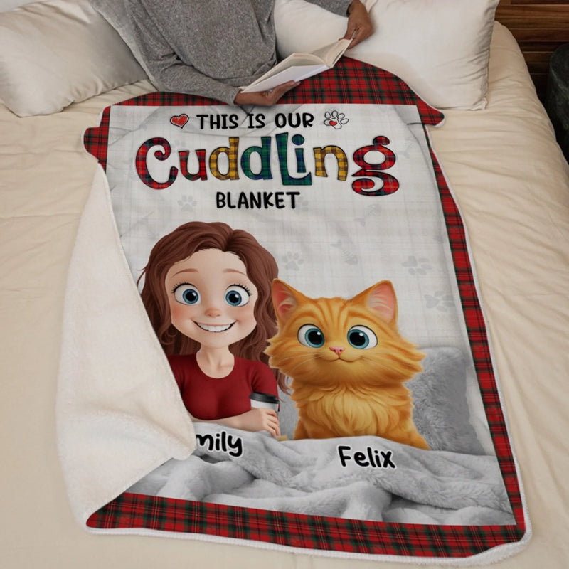 Custom Blanket - Personalized  Birthday Gifts For Cat Lovers, Cat Mom And Dad - Purr Mode On