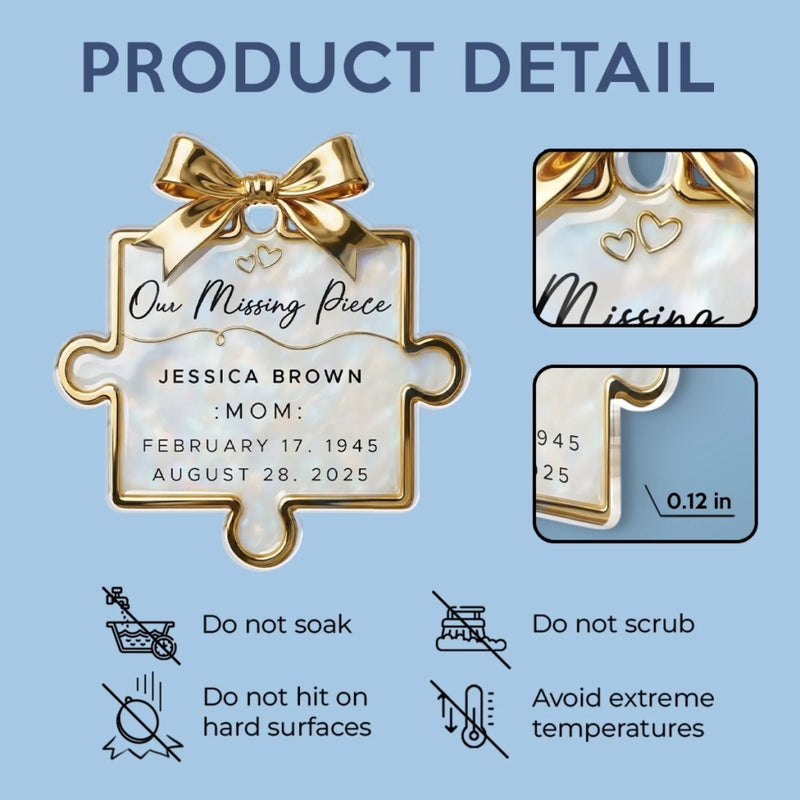 Custom Acrylic Car Ornament - Personalized Memorial Sympathy Gifts For Loss Of Mom, Dad - Forever Along My Journey