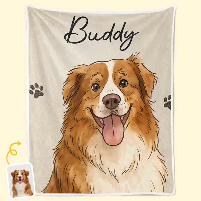Custom Photo Blanket - Personalized Birthday Gifts For Dog Cat Lovers, Dog Dad And Mom, Cat Owners - Just Pure Happiness