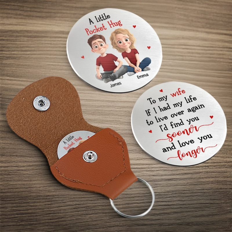 Custom Pocket Hug - Personalized Anniversary Wedding Gifts For Husband And Wife, Him And Her - Built On Trust And Laughter