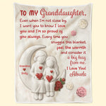 Custom Name Grandma Love Gifts for Granddaughter - Personalized Blanket