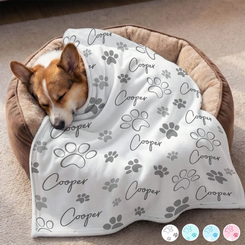 Custom Dog & Cat Blanket - Personalized Birthday Gifts For Dog Cat Lovers, Dog Dad And Mom, Cat Owners - Happy Nap Hours