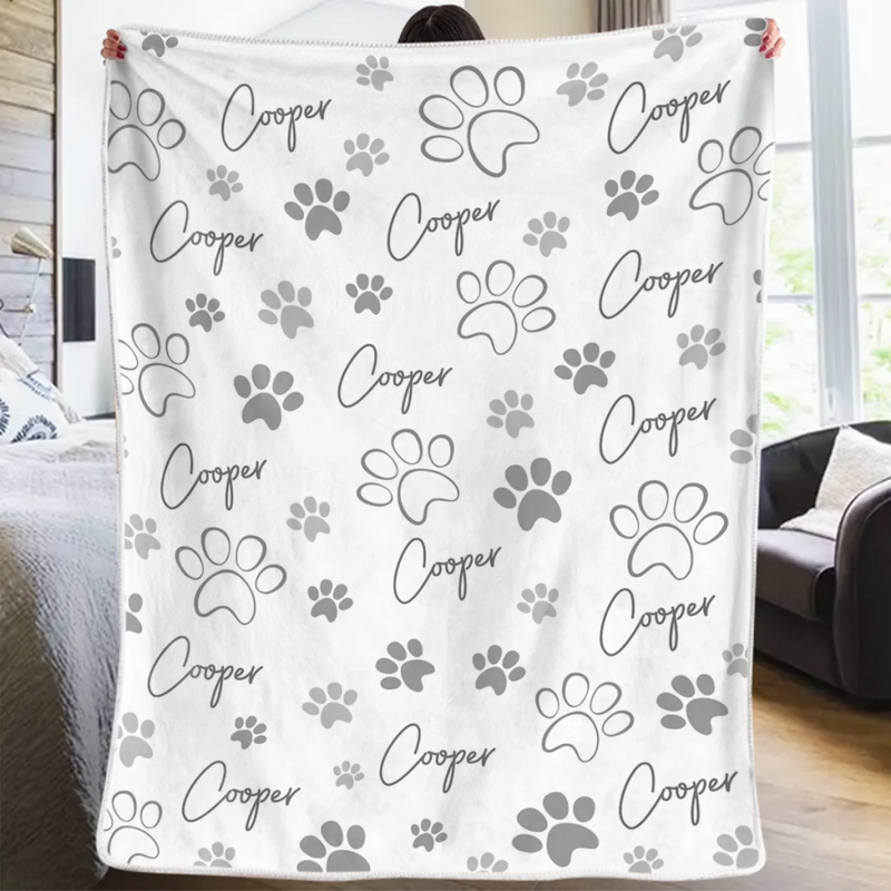 Custom Dog & Cat Blanket - Personalized Birthday Gifts For Dog Cat Lovers, Dog Dad And Mom, Cat Owners - Happy Nap Hours