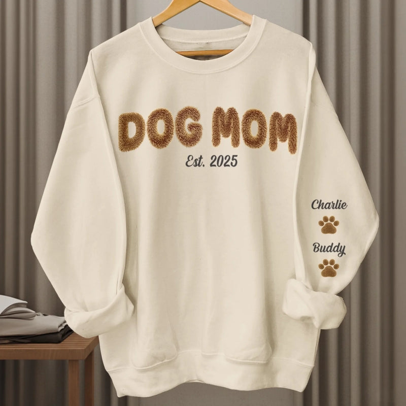 Custom Unisex Sweatshirt, Hoodie With Design On Sleeve - Personalized Birthday Gifts For Dog Cat Lovers, Dog Dad And Mom, Cat Owners - Mom Life, Dog Edition