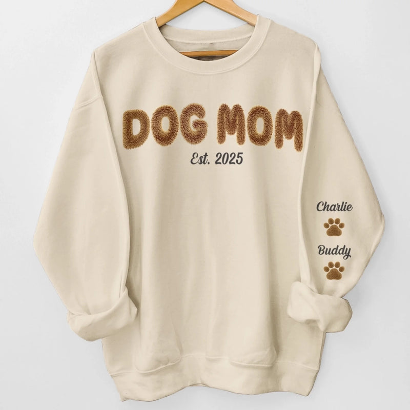 Custom Unisex Sweatshirt, Hoodie With Design On Sleeve - Personalized Birthday Gifts For Dog Cat Lovers, Dog Dad And Mom, Cat Owners - Mom Life, Dog Edition
